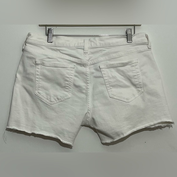 J.Crew White Denim Shorts Size 30 Raw Hem Stretch Summer Classic - Picture 3 of 8